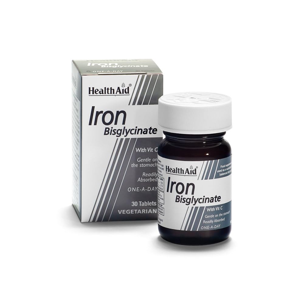 HealthAid Iron Bisglycinate - 30 Vegetarian Tablets