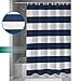 FAMILYDECOR Fabric Shower Curtain: Nautical Stripe Design (Navy and White)