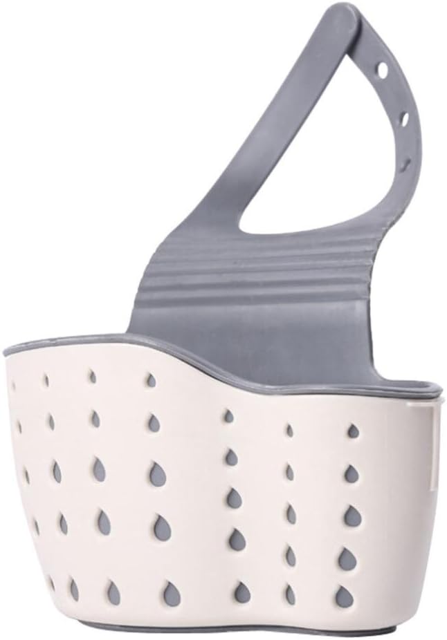 Diadia Clock Sink Sider Faucet Caddy,Diadia Useful Suction Cup Sink Shelf Soap Sponge Drain Rack Kitchen Sucker Storage Tool (Beige) (Beige)