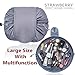Portable Cosmetic Lazy Bag Travel Drawstring Makeup Storage Organizer Pouch Magic Toiletry Bags & Waterproof Quick Pack Waterproof & Zipper (Dark Grey) by Strawberry Home