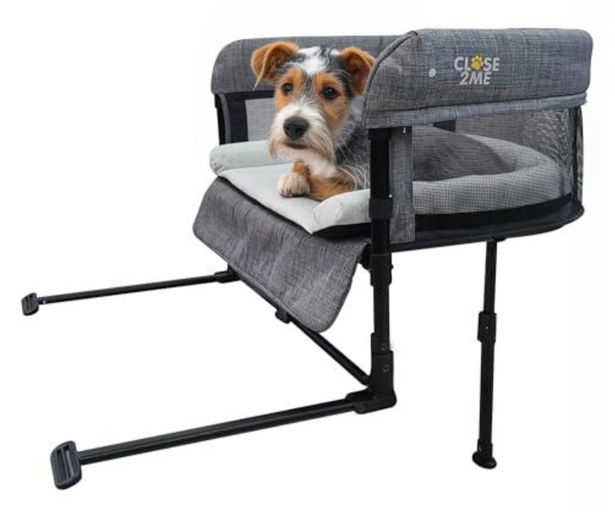 Photo 1 of Englacha Close2me Bedside Pet Bed for Cats and Dogs, Elevated Dog Bassinet with Sides, Puppy Crib