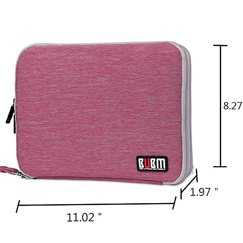Travel Cable Organizer Bag,BUBM Space Saving Electronics Accessories Storage Bag for iPad, USB,Flash Drive,Phone,Charger,Power Bank, Travel Gear Bag Sleeve(Large,Pink) - Thumbnail 6