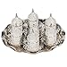 27 Pc Turkish Coffee Cup Set Saucers Holders Decorated Silver