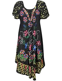 Womens Sundress Cap Sleeves Floral Tie-Dye Turn On The Charm Flare Hem Swing Loose Fit Beach Cover Up