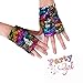 Time-killer Sequins Gloves - Magic Sequin Fingerless Mermaid Gloves Dragon Paws Reversible Bracelet- Dance Birthday Party Favors for Kids Girls Women (Rainbow)