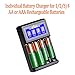 AA Battery Charger AAA Battery Charger 4 Bay, Pickle Power Ni-MH AA & AAA Charger with USB Port 5V for Rechargeable Batteries, Featured Smart LCD Display Auto-Detect Function, Over-Charge Protection
