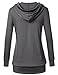 Thin Sweatshirt,Timeson Women's Long Sleeve Buttons Decor Tops Classic Hooded Tunics Pullover Grey M