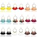 Unijew 9 Pairs Tassel Hoop Earrings