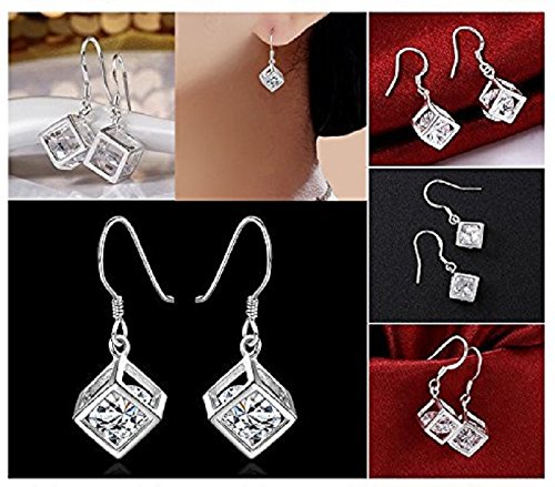 Hosaire Dangle Earrings Elegant Shining Crystal Drop Hook Earrings for Women's Jewelry - Thumbnail 4