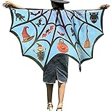 Pongfunsy Women Men Halloween Costume Butterfly Shawl Fairy Ladies Print Bat Shawl Nymph Pixie Costume Accessory