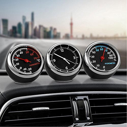 image for YGMONER Mini Car Digital Clock Auto Watch Automotive Thermometer Hygro