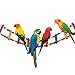 LITTLEGRASS 12 Steps Bird Toys 31 inch Wood Bird Ladder, Step Parrot Ladder Swing Bridge,Bird Cage Accessories Decorative Flexible Cage Wooden Rainbow Toy Parakeet Birdcage Training