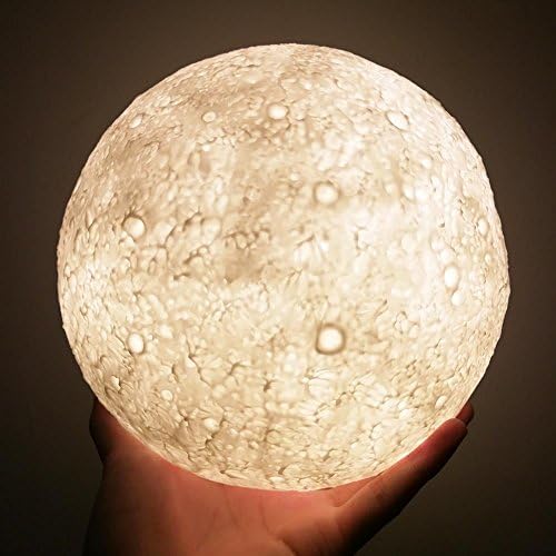 3D Printing Moon Lamp Lunar full moonlight shadow USB Charging Night Light Dimmable Rechargeable Diameter 7.1"/18CM