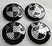 BMW Black Silver Carbon Fiber Emblem Badge Logo Wheel Center Hubs Caps Sticker Adhesive 65mm 4pcs