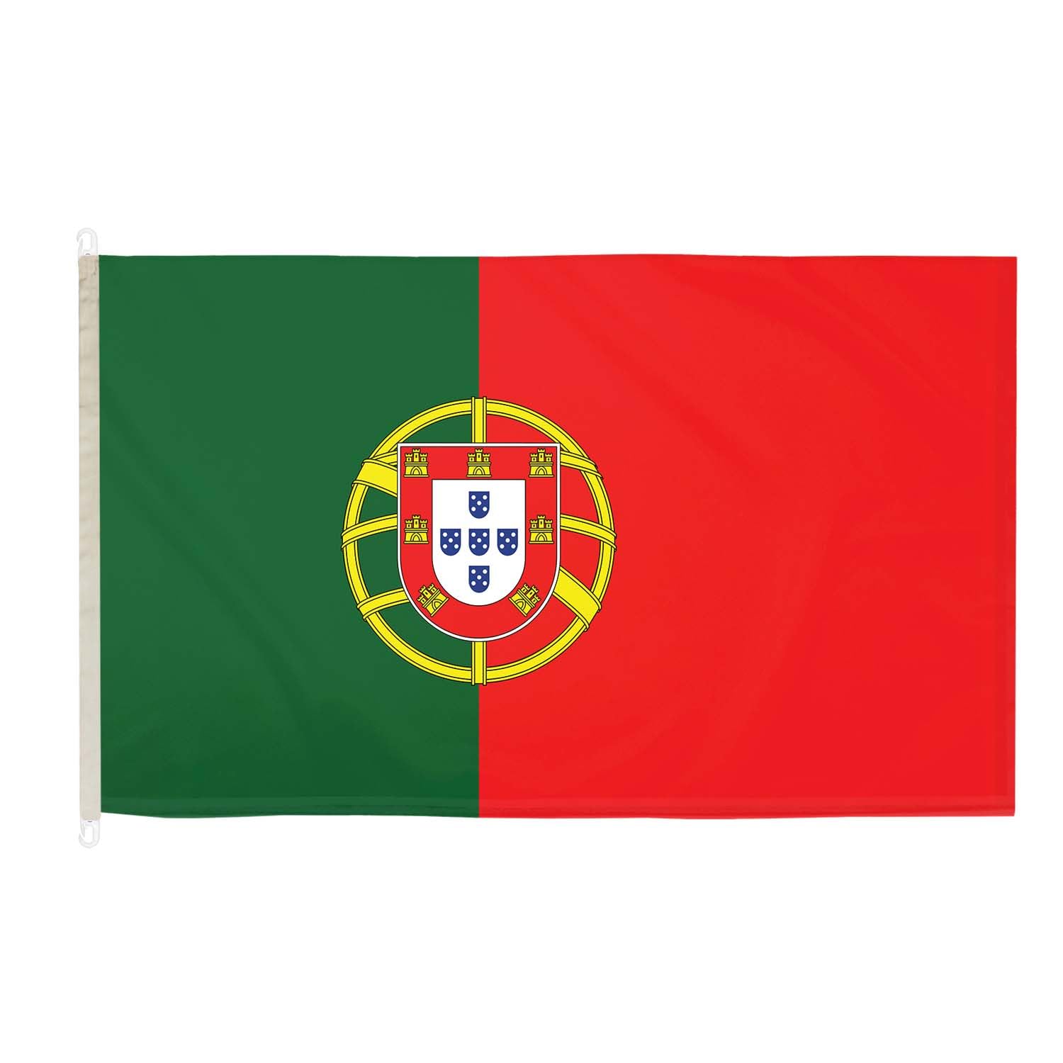 DuraFlag Portugal 5ft x 3ft with Clips/Hooks - Premium Quality 5x3 Portugese Flags