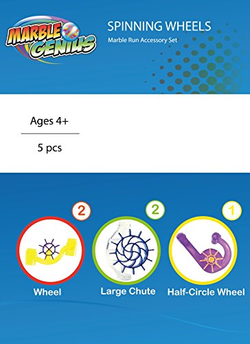 Marble Genius Spinning Wheels - Marble Run Accessory Add-On Set (5 pcs)