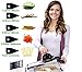 Mandoline Slicer Vegetable Potato Slicer, Julienne Slicer, Onion Cutter, Including 5 Interchangeable Stainless Steel Blades. Cut Resistant Gloves Included.