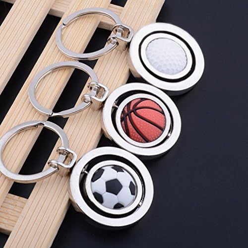 3PCS Metal Pendant with Cute Rotating Basketball/ Soccer/ GolfBall