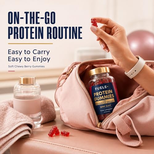 Whey Protein Gummies – Berry Blast Flavor, 12g Protein Per Serving (4 Gummies), Protein Snack Alternative, No Added Sugar, Convenient On-the-Go Protein Supplement, 60 Gummies