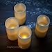 Hayley Cherie - Real Wax Flameless Candles with Timer (Set of 4) - Ivory LED Candles 3” Wide x 6” Tall - Flickering Amber Flame - Battery Operated Pillar Candles - Large Unscented