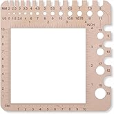 Fokmuaex Wooden Knitting & Crochet Hook Gauge Tool - 2-15mm Multi-Size Needle Ruler with Measurement Guide, Durable Knitting 