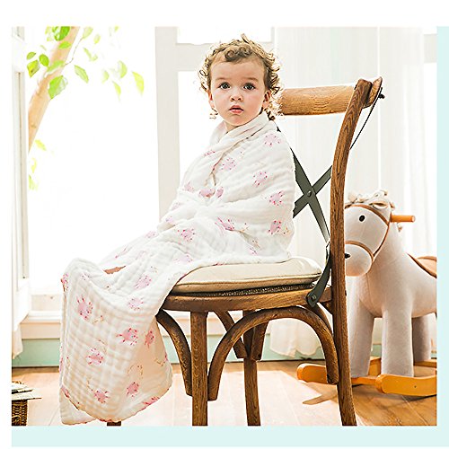 Boshiho 9 Layer Soft Muslin Cotton Swaddle Blanket Bath Towel for Newborn Baby/Kids Best For Sensitive Skin and To Prevent Bacterial Infections (Deer) - Thumbnail 5