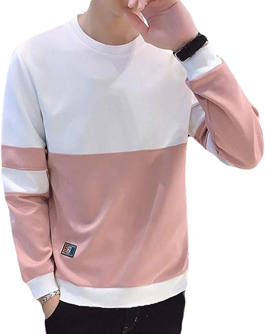 Amazon Mlbossメンズ 長袖 ロングt ロンティー クルーネック 切り替え トップス ゆったり Tシャツ カットソー 秋物 プルオーバー 韓国ファッション Tシャツ カットソー 通販