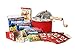 Original Whirley Pop Starter Pack - Wabash Valley Farms Popcorn Kit, Whirley Pop Popcorn Maker With 3 Movie Theater Popcorn Kits and 4 Movie Night Face Tubs, Gourmet Popcorn Gift Sets (Metal Gear-Red)