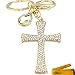 3D Cross Shape Stainless Alley Metal Bling Crystal Rhinestone Key Chain Ring Keychain Cell Phone Car Charm Decoration Pendant Ornament