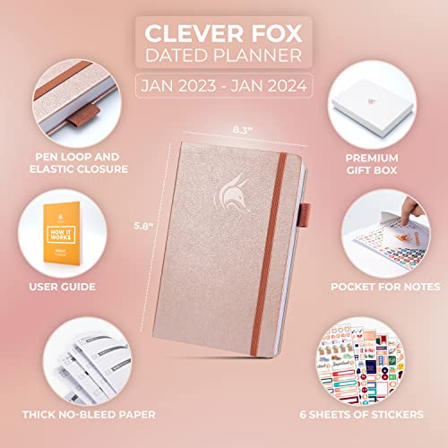 Clever Fox Dated Planner 20232024 Weekly Life Planner Notebook for
