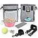 SunGrow Dog Travel Pouch, Training Bag for Treats, Kibbles, Toys & Accessories, Gray, Multiwear and Weather-Proof, 1 Pouch with Adjustable Shoulder Strap and Waist Belt