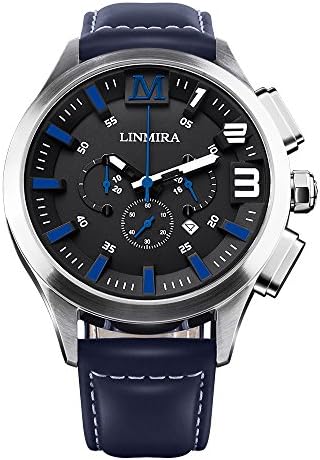 LINMIRA Big Dial Luminous Pointer Multi-Functional Water Resistant Quartz Sports Men Watch