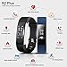 Ronten Fitness Tracker, R2 Plus Heart Rate Monitor Waterproof Activity Tracker, Bluetooth Wireless Smart Bracelet with Replacement Strap for Android and IOS Smartphones, Black Plus Blue (Band)