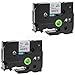 Molshine Label Tape Compatible for Brother TZe-241 TZe241 TZ-241 TZ241 Black on White (0.7inch 3/4inch 18mm) 8m 2 Pack
