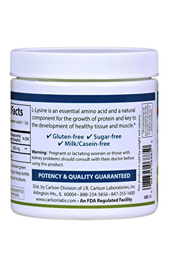 Carlson Labs L-Lysine Powder, 100g