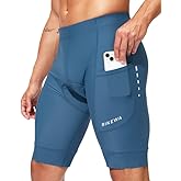 Bikewa Padded Bike Shorts for Men 4D Cycling Road Riding Biking Padding Bicycle Shorts with Phone Pockets