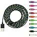 Costyle 10pcs Braided Fabric 6 Feet FT 2M Micro USB 2.0 Data Sync Charging Cable Cord Compatible for Samsung Galaxy Note 5, S7, HTC One -Black White Pink Hot Pink Purple Blue Yellow Green Red Orange
