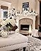 BELLEZE Square Ottoman Large Tufted Button Linen Fabric Bench Foot Nailhead Trim Stool with Rolling Wheels, Charcoal