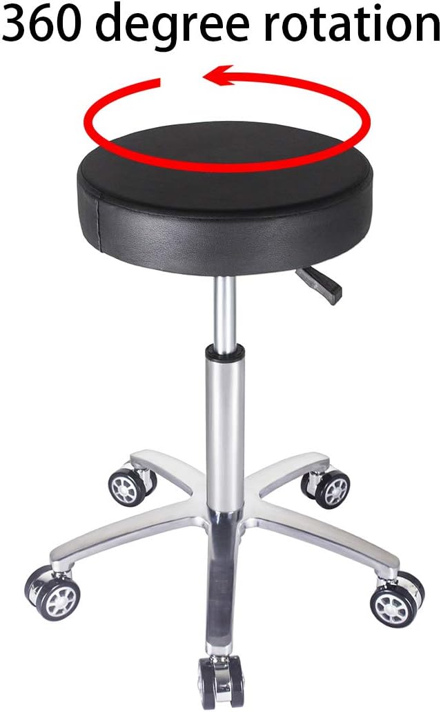 Rolling Stool Swivel Chair for Office Medical Salon Tattoo Kitchen Massage Work,Adjustable Height Hydraulic Stool with Wheels (Black): Office Products