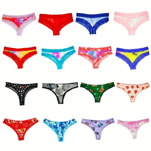 Dircho Women Underwear Thong Variety Pack Lace Trims Cheekies Hipsters