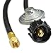 Onlyfire Universal QCC1 Low Pressure Propane Regulator with 12 ft hose for Most LP Gas Grill, Patio Heater and Fire Pit Table, 3/8
