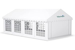 Vasttent 20’x30’ Party Tent for Wedding Party, Outdoor Events, and Camping - Heavy Duty Canopy Pavilion with 8 PVC Windows, Removable Sidewalls, Zippered Doorway, and Carry Bags - White