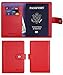 SimpacX Leather Passport Holder Wallet Cover Case Travel Wallet RFID Blocking 12 Contract Colors (Red)