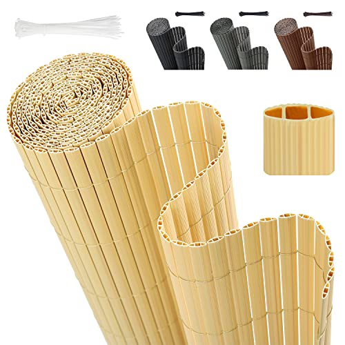 Sekey PVC Sichtschutzmatte 100x300cm Doppelte Verstärkung Innen, Balkon Sichtschutz mit Kabelbindern, Sichtschutzzaun Windschutz Wasserdicht ohne Bohren für Bal