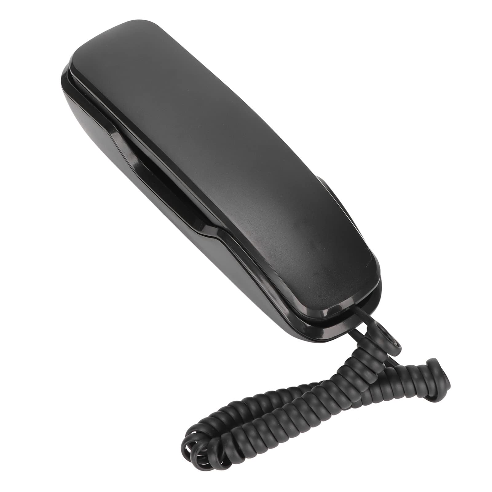 VBESTLIFE Desktop Corded Telephone,Portable Wall Mounted Landline,Multifunctional Energy Saving Retro Hotel Wall Phone with Buttons,for Home Hotel Office(Black)