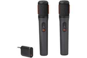 JBL, Microfone Sem Fio, PartyBox Wireless Mic, Par com Receptor - Preto