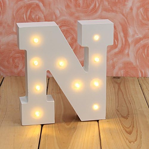 Homeup Marquee Light Up Letters,LED Alphabet A-Z Battery Operated,LED Letter Lights Sign Party Wedding Decor-N