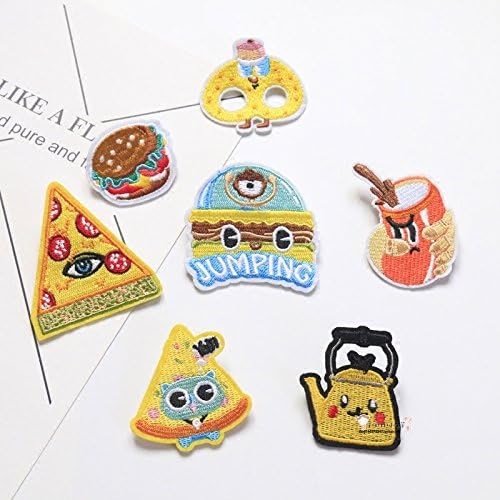 Foreign trade boutique embroidery pizza burger - food and drink deparent badge pin brooch yellow bags Accessories