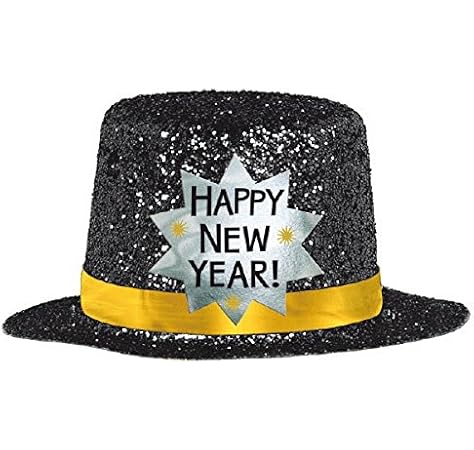 black glitter top hat