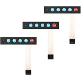 JESSINIE 3Pcs 1x5 Matrix Array Membrane Switch 5 Key Display Switch Keypad Keyboard with LED Light Switch 7Pin for Arduino